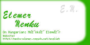 elemer menku business card